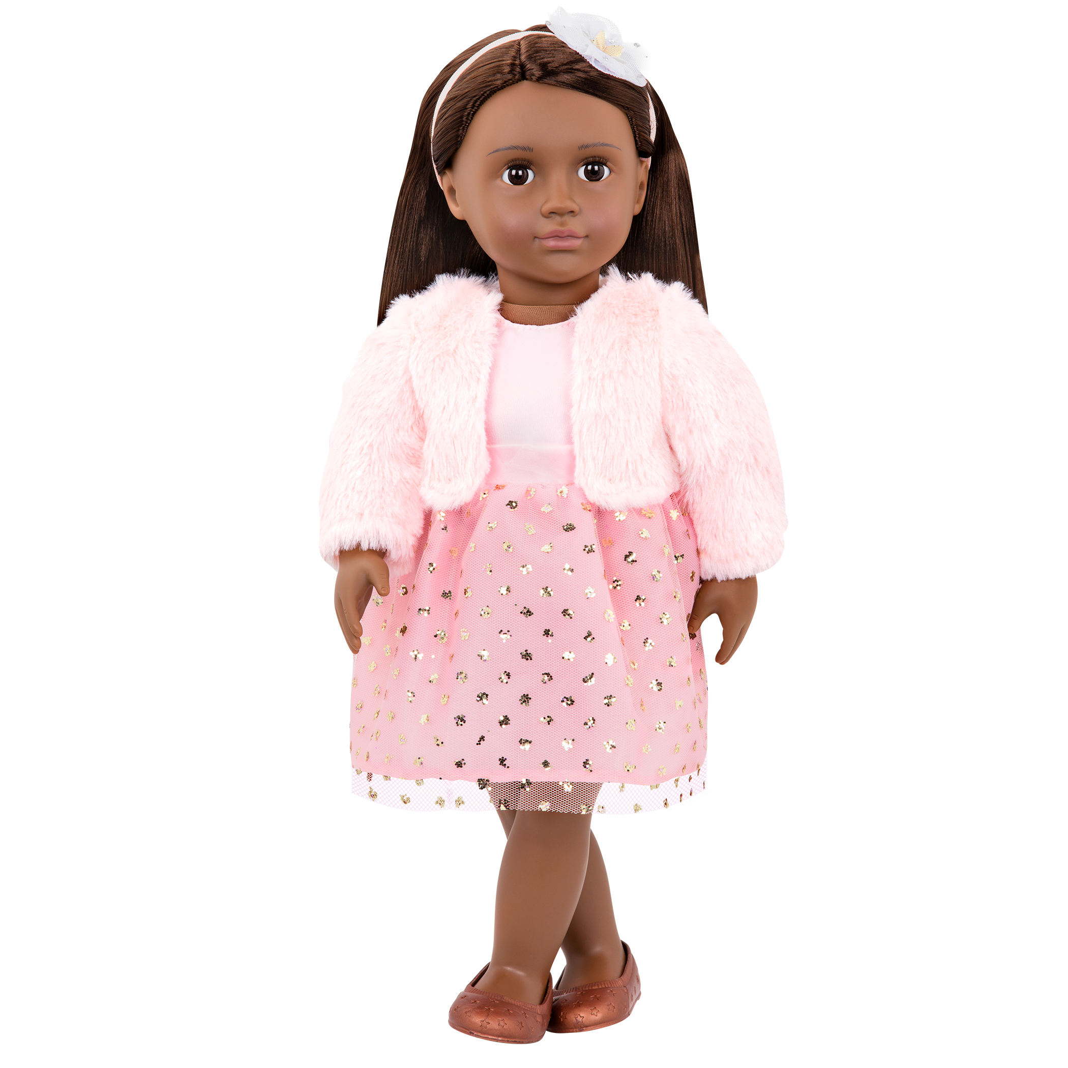 18-inch doll with dark-brown hair and brown eyes Riya - Image 1