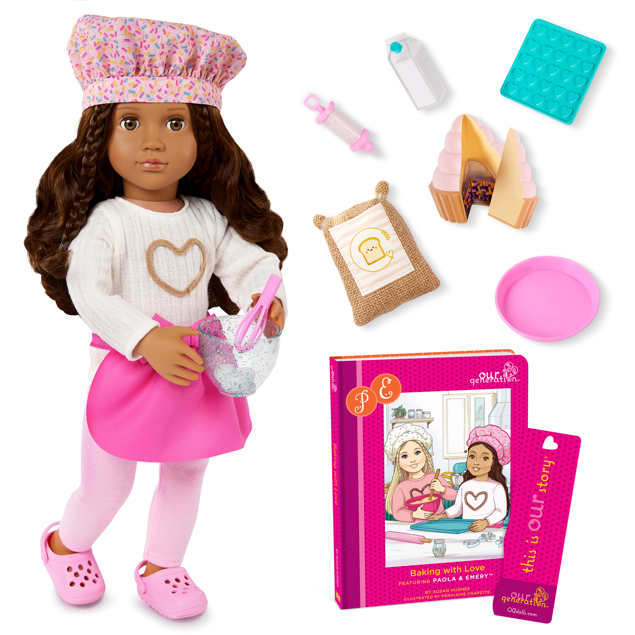 Our Generation 18-inch Doll Paola & Storybook Set Paola - Image 1