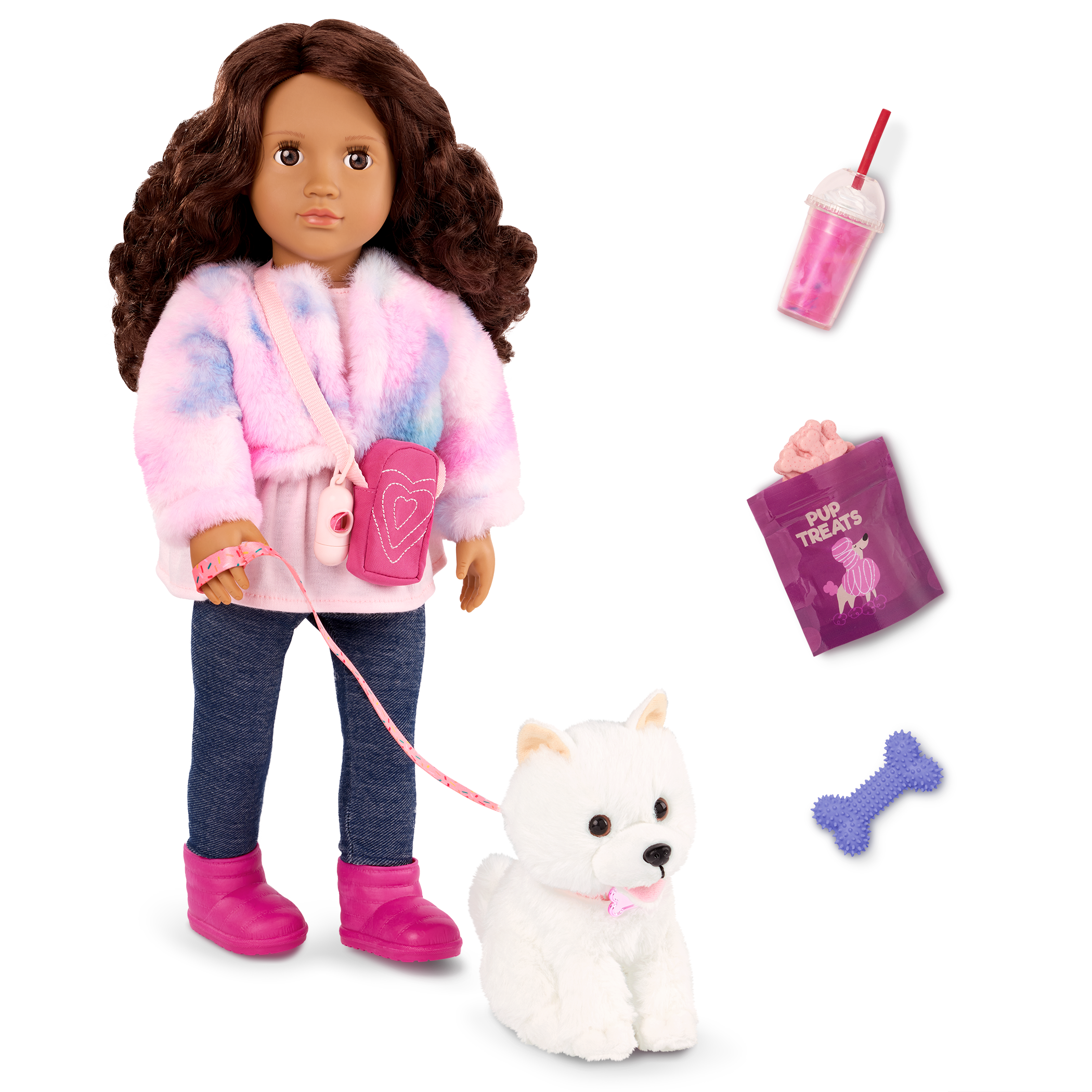 Our Generation 18-inch Doll Ines & Pet Puppy Jojo Ines & Jojo - Image 1
