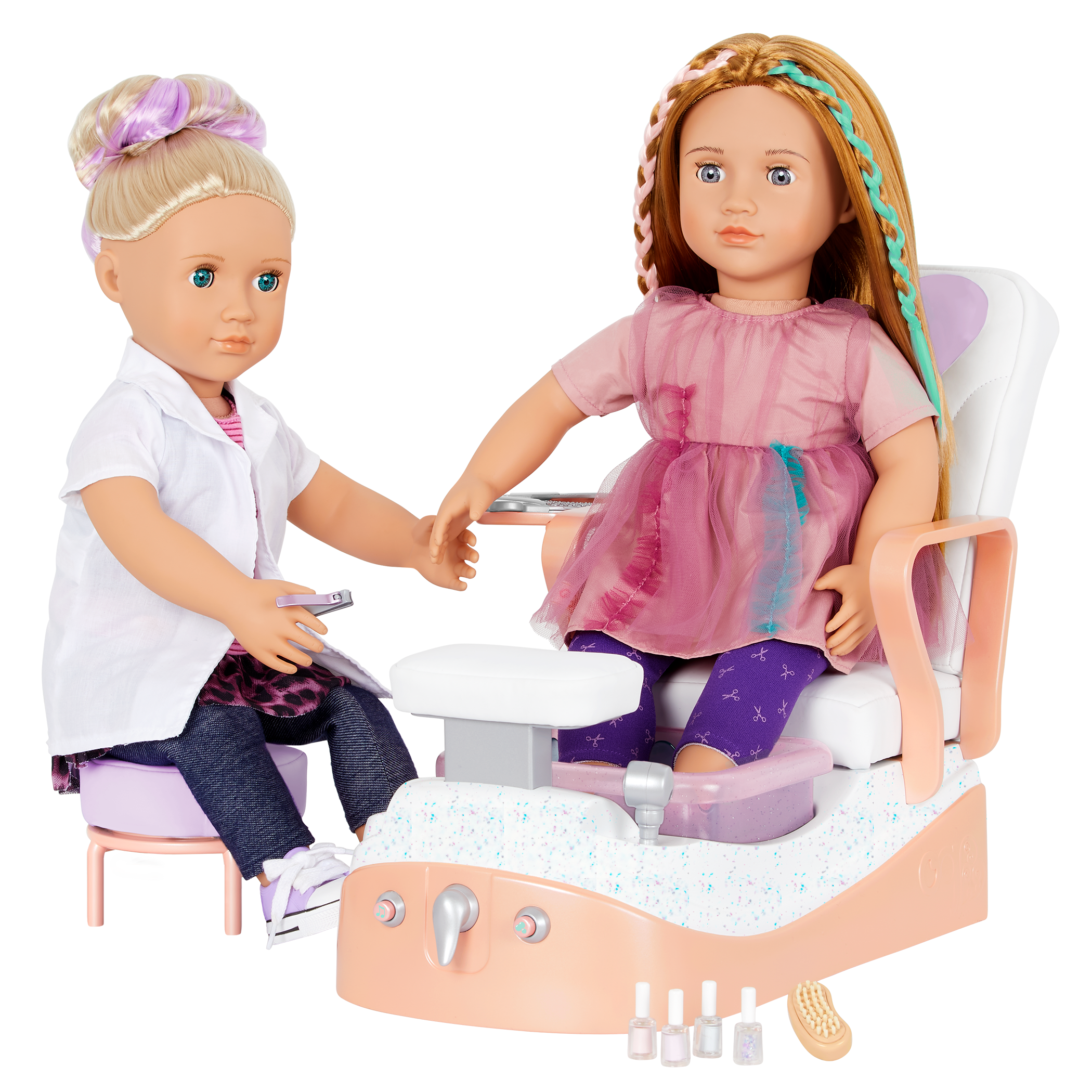 Two 18-inch doll using spa chair playset Yay, Spa Day! - Image 1