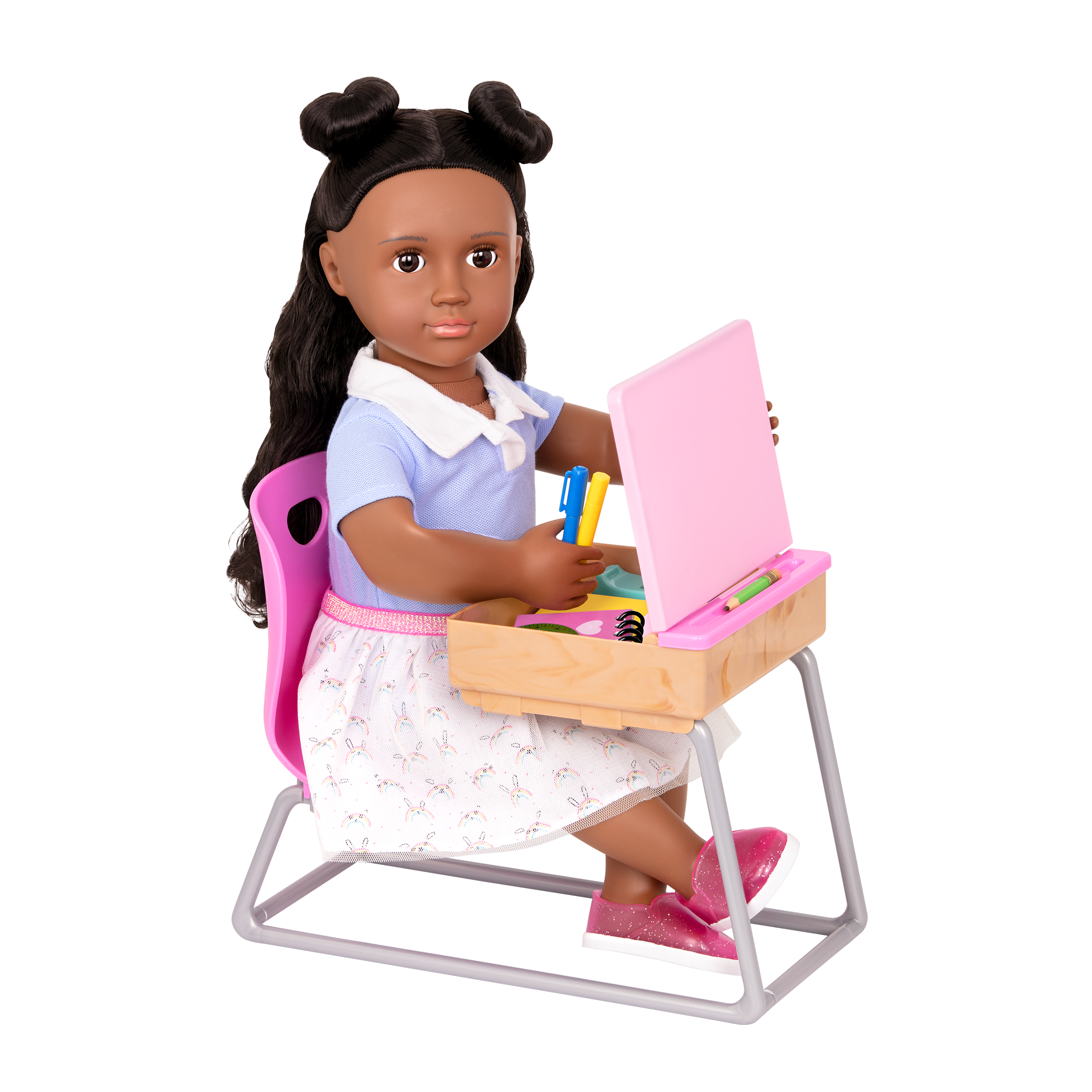 18-inch doll with student desk playset Flying Colors - Image 1