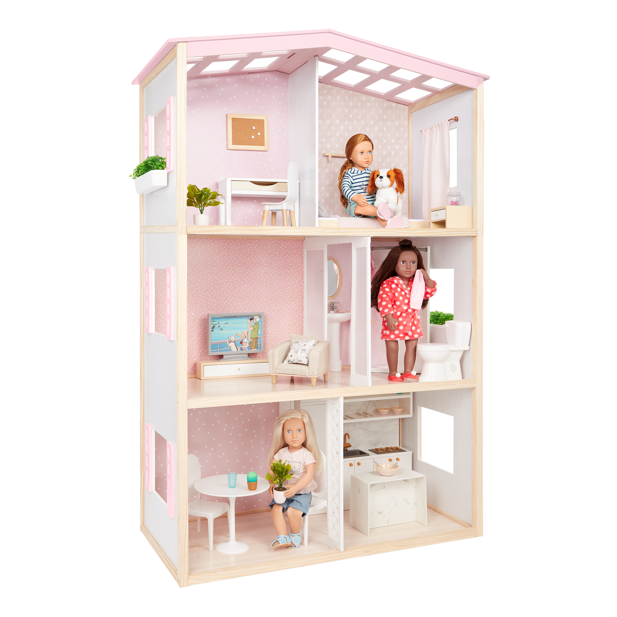 OG Sweet Home Dollhouse & Furniture Playset for 18-inch Dolls OG Sweet Home - Image 1