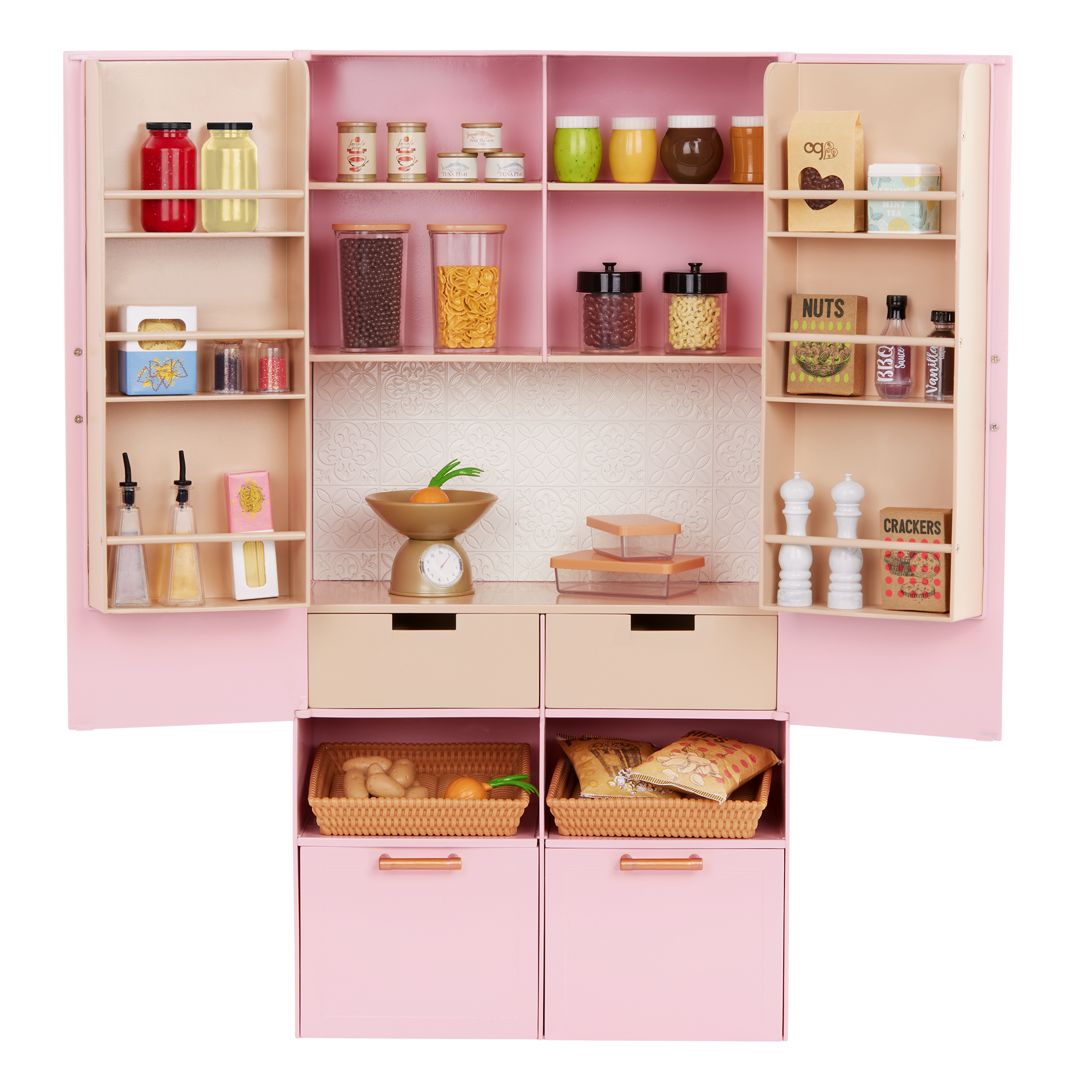 Our Generation Doll Kitchen Pantry Fully Stocked Pretty Pantry - Image 1