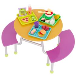 Our Generation School Cafeteria Table with Food Trays Our Generation School Cafeteria Table with Food Trays