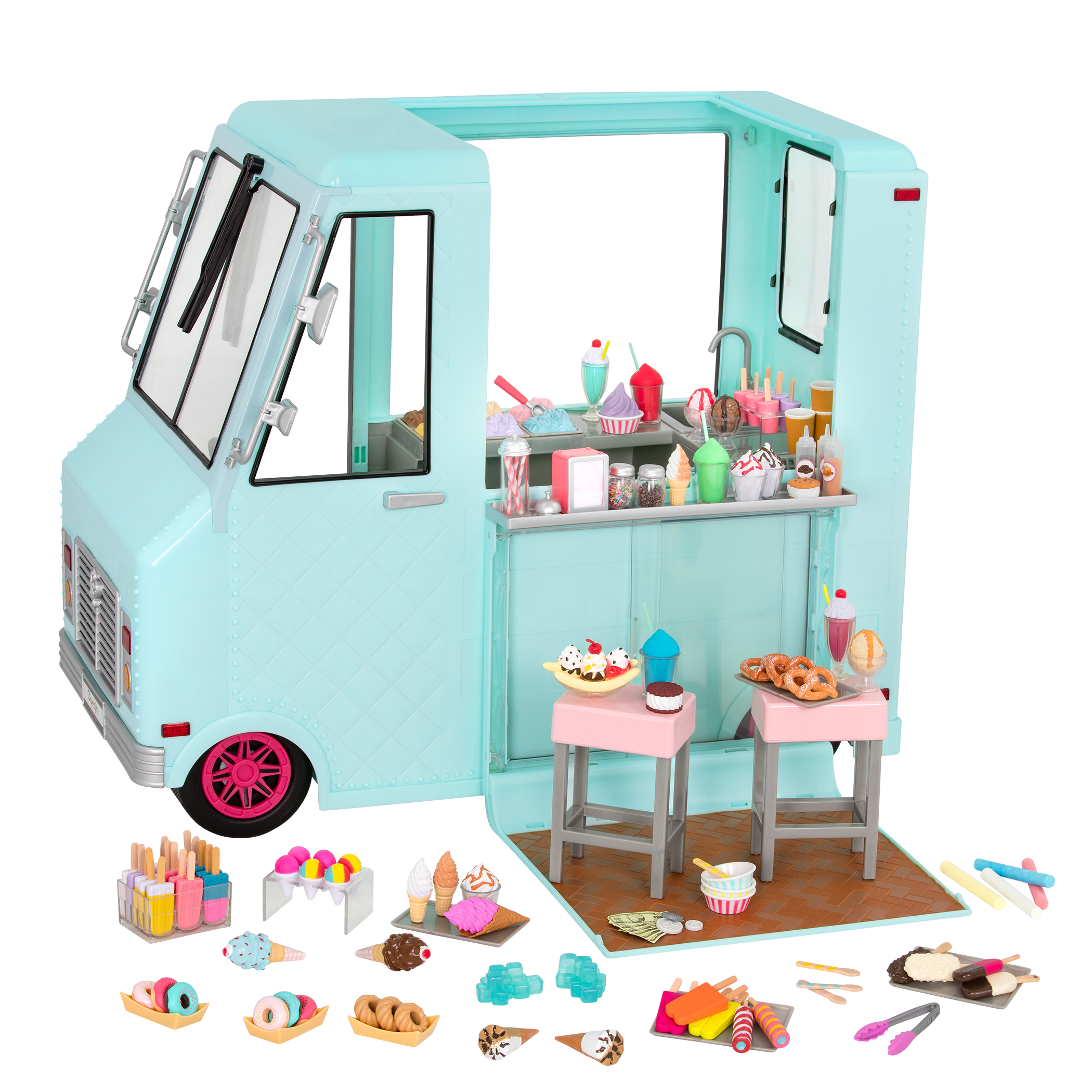 Our Generation Sweet Stop Ice Cream Truck for 18-inch Dolls - Award Winning! Sweet Stop Ice Cream Truck – Blue - Image 1