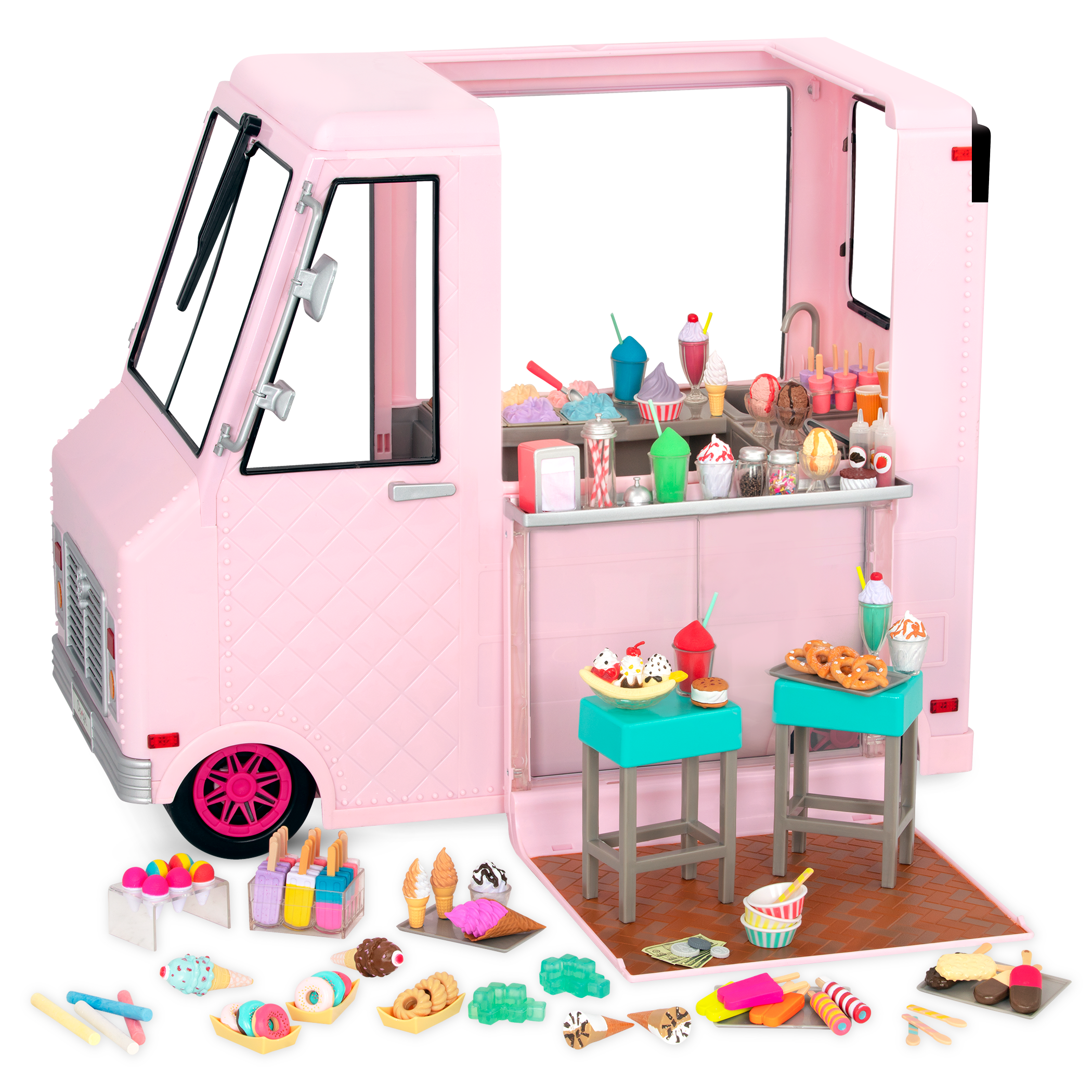 Sweet Stop Ice Cream Truck Pink all components Sweet Stop Ice Cream Truck – Pink - Image 1
